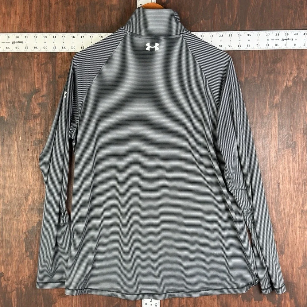 Under Armour Tech 1/2 Zip Stripe Long Sleeve Shirt 1328945 Black White‎ Men's XL